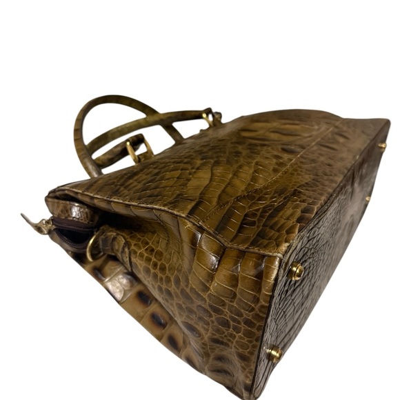Brown Crocodile Embossed Handbag - Picture 12 of 16